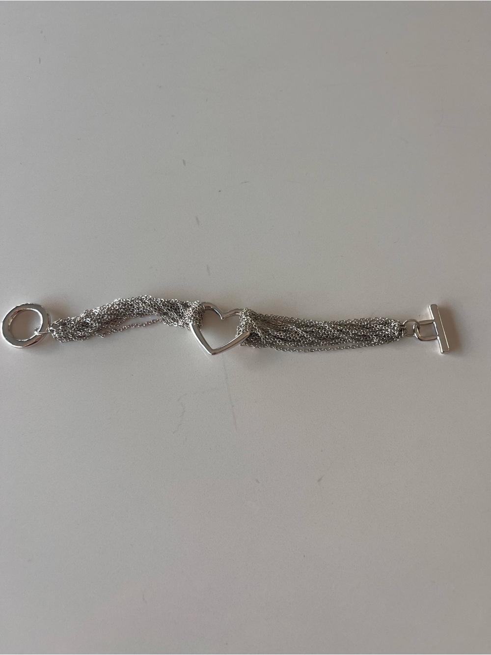 Silver Heart Multi-Chain Bracelet